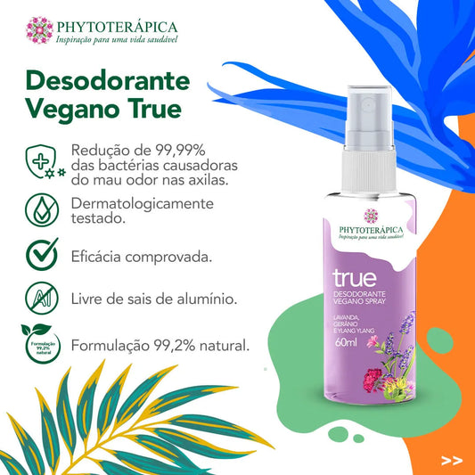 Desodorante Vegano Spray True 60ml - Phytoterapica