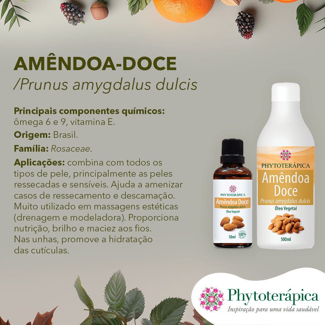 Óleo Vegetal de Amêndoa Doce - 50ml - Phytoterápica