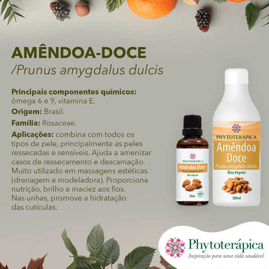 Óleo Vegetal de Amêndoa Doce - 50ml - Phytoterápica