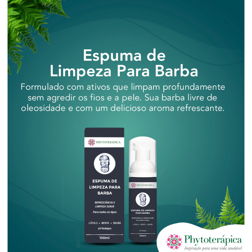 Espuma de Limpeza Para Barba 100ml - Phytoterápica